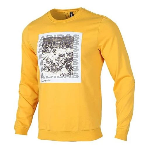 adidas neo M Cs Gr Swtshrt Casual Sports Pullover Long Sleeves Yellow EI4504