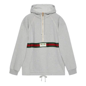 Gucci Cotton Half Zip Hoodie 'Grey' 645320-XJF63-1148