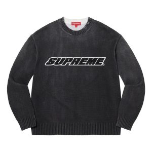 Supreme SS23 Week 2 Printed Washed Sweater 'Black' SUP-SS23-063