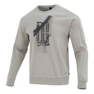 adidas Martial Arts Series Pattern Printing Sweatshirt Men's Grey IA8186