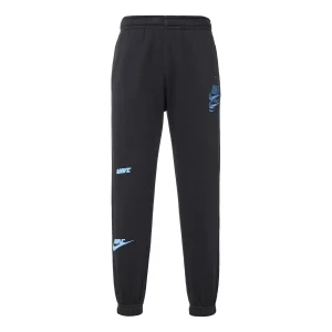 Men's Nike Logo Embroidered Bundle Feet Sports Pants/Trousers/Joggers Autumn Black DM6872-010