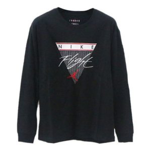 Air Jordan Label Casual Sports Long Sleeves T-Shirt Men's Black CZ1216-010