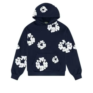 Denim Tears Cotton Wreath Logo Hoodie 'Navy White' 301-080-30