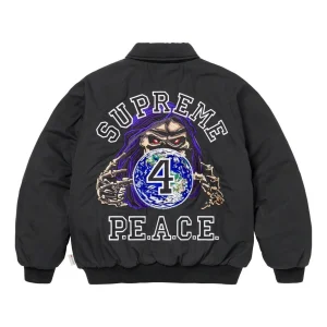 Supreme FW23 FW23 Week11 Peace Embroiderd Work Jacket 'Black' SUP-FW23-182