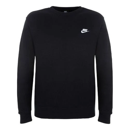 Men's Nike Sportswear Club Crew FT Casual Sports Round Neck Pullover Long Sleeves Black BV2666-010
