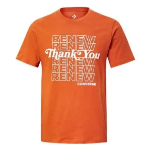 Men's Converse Renew Alphabet Printing Short Sleeve Orange 10019649-A03