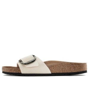 (WMNS) Birkenstock Madrid Vegan Big Buckle Textile Narrow Fit Sandals 'Eggshell' 1024068