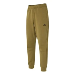 Men's adidas Fi Dk Reg Pnt Logo Sports Running Knit Bundle Feet Long Pants/Trousers Olive H39225