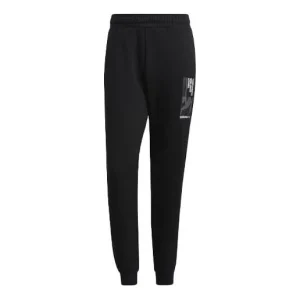 Men's adidas neo Sw Dk Tp Logo Printing Knit Bundle Feet Sports Pants/Trousers/Joggers Black H45223