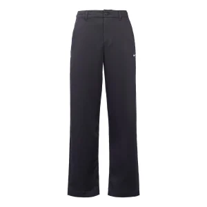 Men's Nike Life Solid Color Logo Printing Loose Straight Casual Pants/Trousers Black DX6028-010
