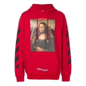 Men's Off-White C/O Virgil Abloh Painting Mona Lisa Jacket Loose Fit Red OMBB029S180030122010