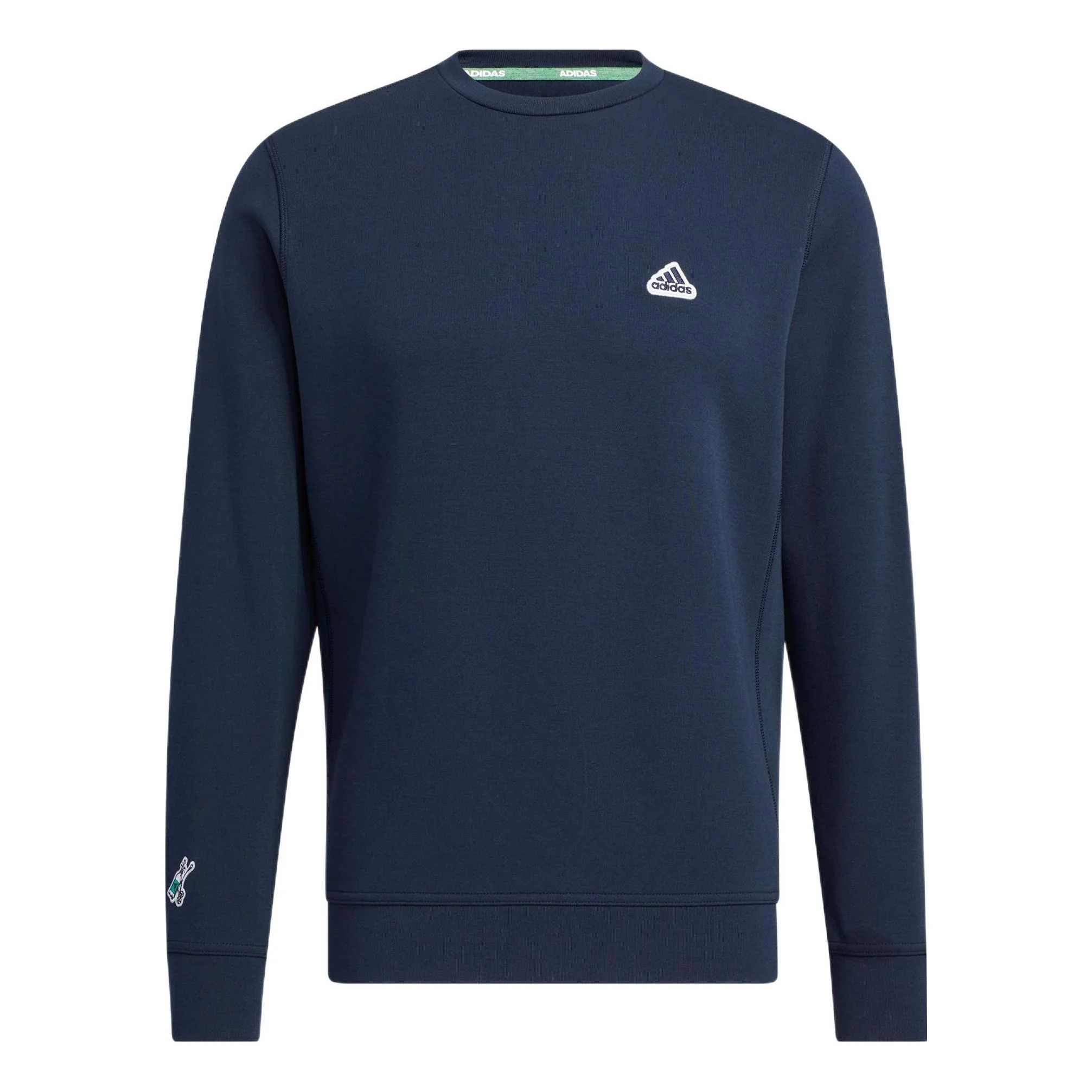 Men's adidas Pg Sweat Crew Solid Color Logo Round Neck Pullover Long Sleeves Navy Blue HG5789