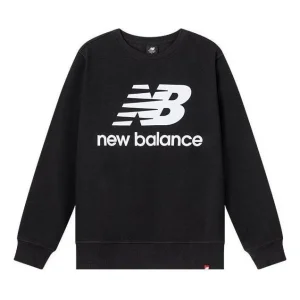 New Balance Essentials Stacked Logo Crew Sweatshirt Asia Sizing 'Black' AMT03560-BK