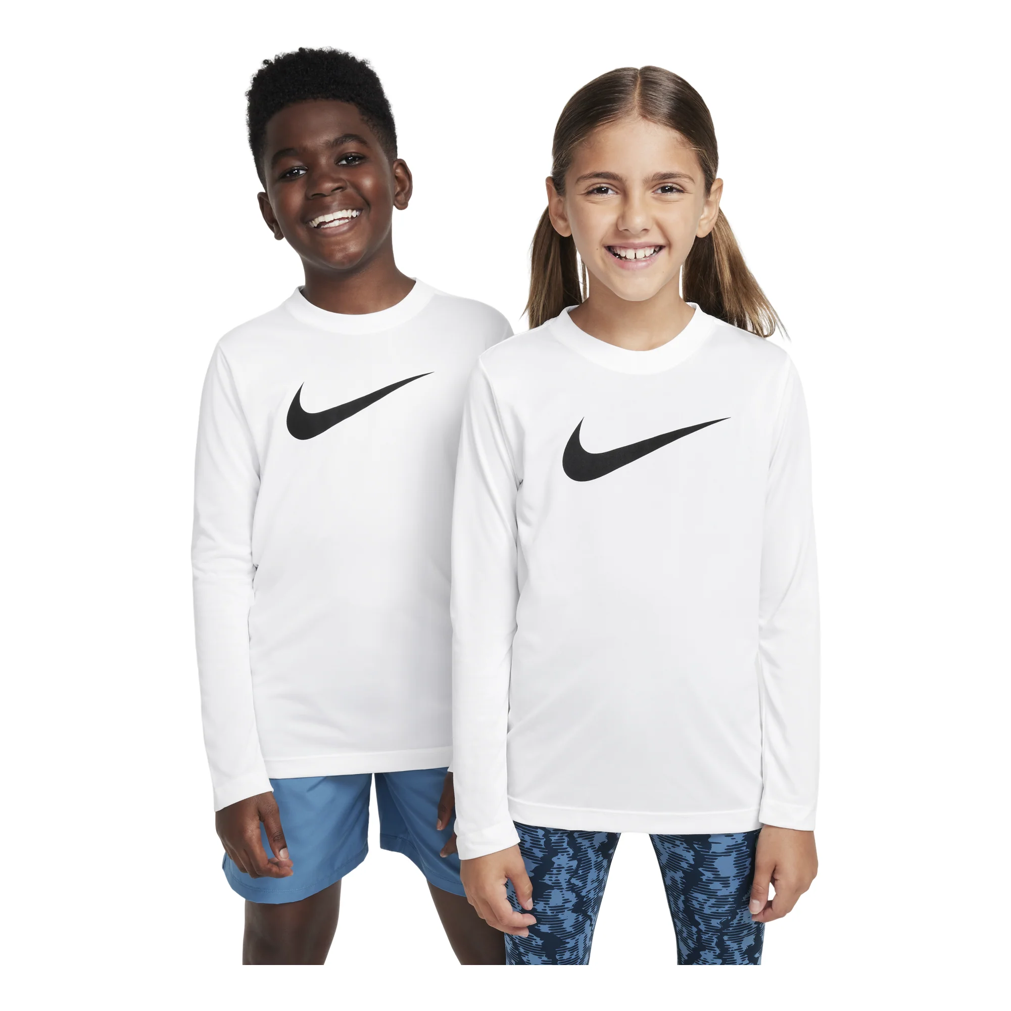 (GS) Nike Legend Dri-FIT Long-Sleeve T-Shirt 'White Black' FZ5192-100