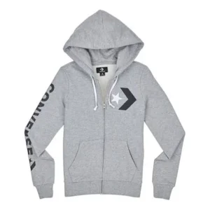 (WMNS) Converse Star Chevron Full-Zip Jacket Asia Sizing 'Grey' 10007111-A02