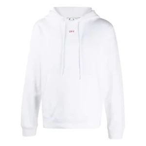 Off-White FW20 Stencil Arrows Hooded Pullover Men White OMBB034E20FLE0040125