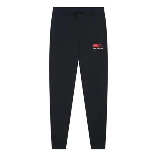 New Balance Logo Print Track Pants Asia Sizing 'Black Red White' MP13900-BK