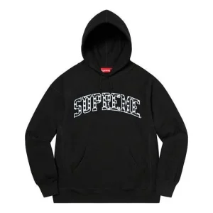 Supreme Hearts Arc Hooded Sweatshirt 'Black White' SUP-SS21-567