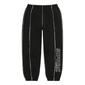 Supreme Coverstitch Sweatpants 'Black White' SUP-SS22-637