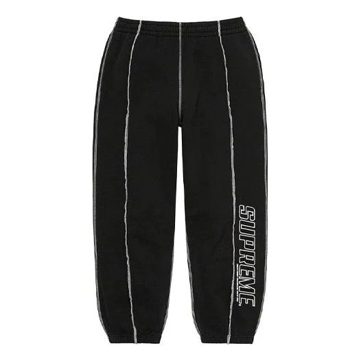 Supreme Coverstitch Sweatpants 'Black White' SUP-SS22-637