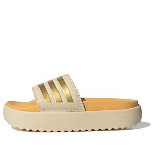 (WMNS) adidas Adilette Platform Slides Asia Sizing 'Crystal Sand Gold Metallic' IF3422