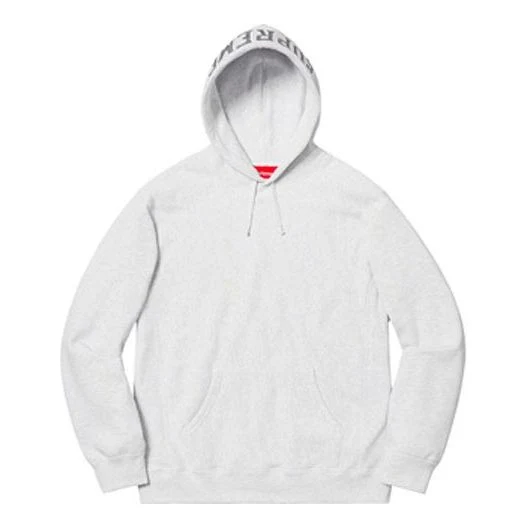 Supreme SS19 Sequin Arc Hooded Sweatshirt AshGrey logo SUP-SS19-456