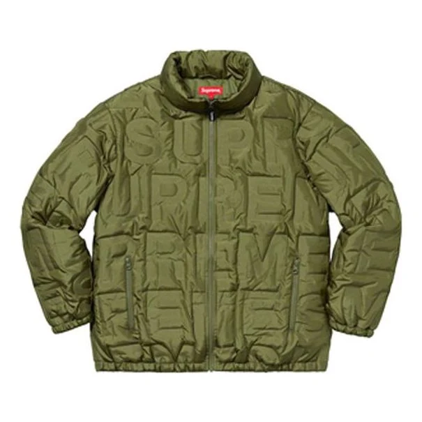 Supreme Bonded Logo Puffy Jacket 'Olive Green' SUP-SS19-018