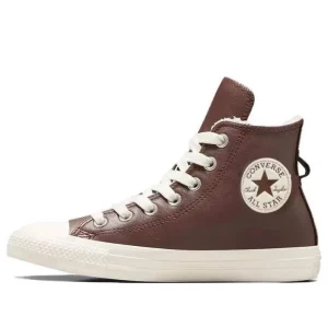 (WMNS) Converse Chuck Taylor All Star Leather Faux Fur Lining 'Dark Brown' A07946C