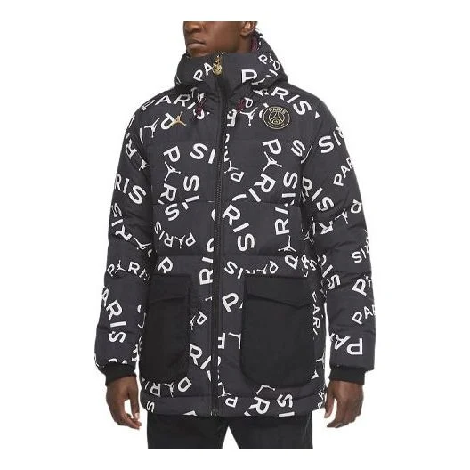 Air Jordan x Paris Saint-Germain Down AOP Parka 'Black' CK9736-010