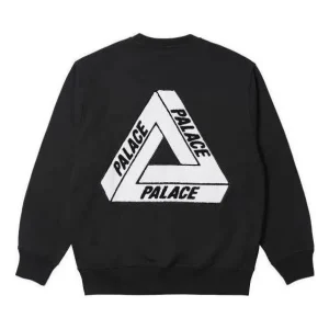 Palace Fleece Tri-Ferg Crew 'Black' P24CS054