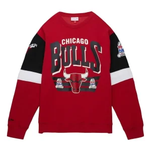 Mitchell & Ness x NBA Chicago Bulls All Over Crew Sweatshirt 'Red Black' FCPO3400-CBUYYPPPSCAR