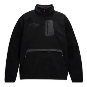 Nike x Travis Scott Solid Color Half Zipper Pocket Stand Collar Casual Jacket 'Black' DM1283-010