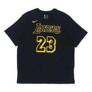 Nike Los Angeles Lakers LeBron James No. 23 Casual Sports Breathable Short Sleeve Black AA2591-022