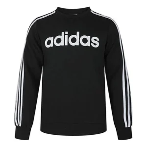 adidas E 3S Crew FL Round-neck Sweater Men Black/White DQ3084