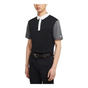 Nike DRI-FIT Player Contrasting Colors Golf Sports Short Sleeve Polo Shirt Black CV3495-010