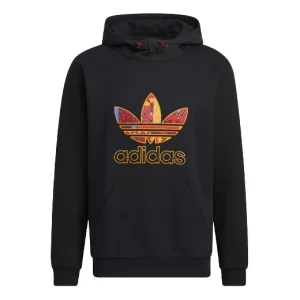 Men's adidas originals Cny Logo Pattern Pullover Black HD0319
