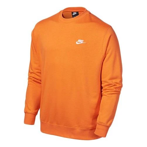 Men's Nike Sportswear NSW Club French Terry Casual Sports Round Neck Orange BV2667-837