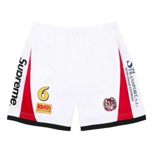 Supreme Soccer Shorts 'White Black Red' SUP-FW23-022