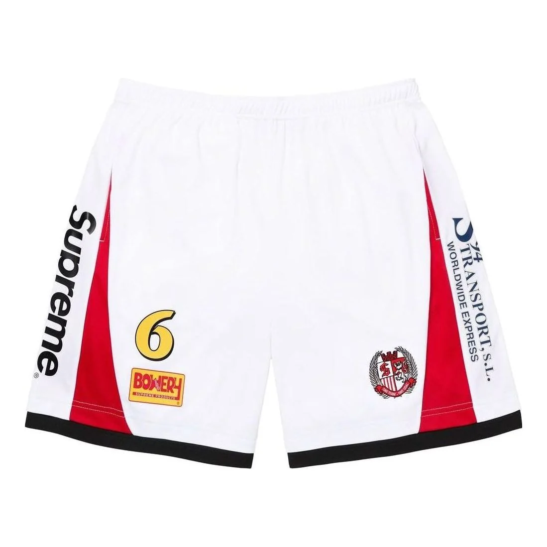 Supreme Soccer Shorts 'White Black Red' SUP-FW23-022
