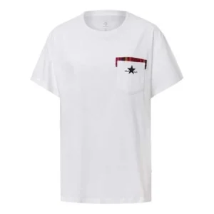 (WMNS) Converse Pocket Round Neck Short Sleeve White 10020519-102