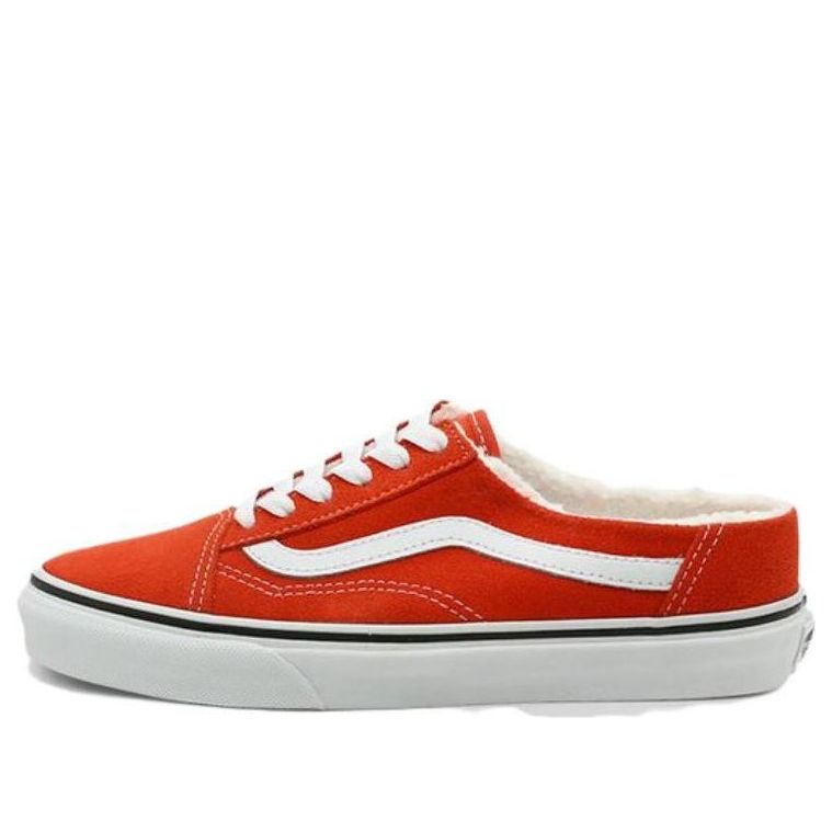 Vans Suede Sherpa Old Skool Mule Skate Sneakers 'Red White' VN0A4P3Y5FL