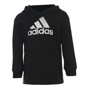 (GS) adidas Glam On Oversize Hoodie Asia Sizing 'Black White' GD3759