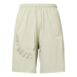 Men's Nike Logo Embroidered Alphabet Printing Elastic Waistband Straight Casual Shorts Light Stone Gray DX6136-118