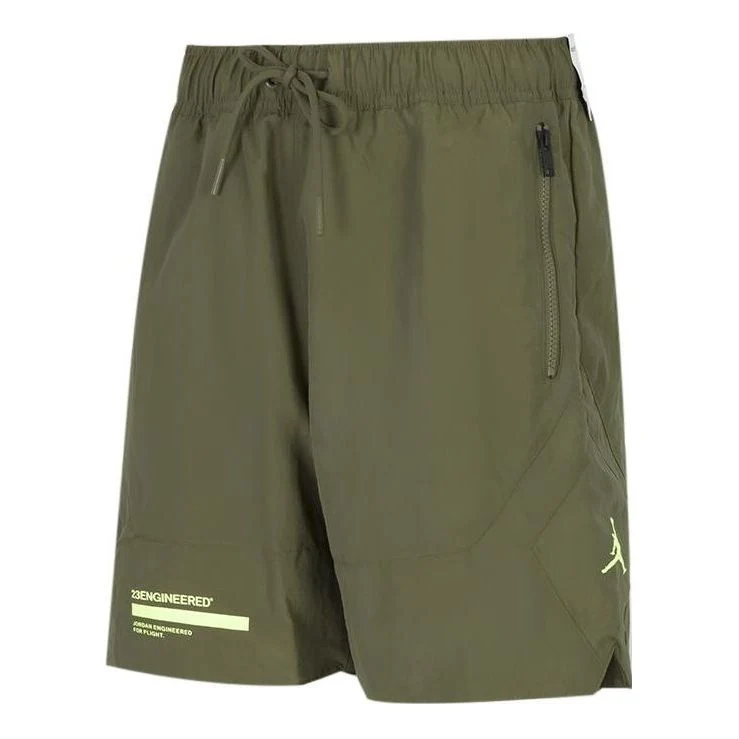 Men's Jordan Solid Color High Waist Straight Sports Shorts Military Green DM9981-222