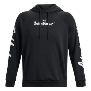 Under Armour Rival Fleece Graphic Hoodie 'Black White' 1379760-001