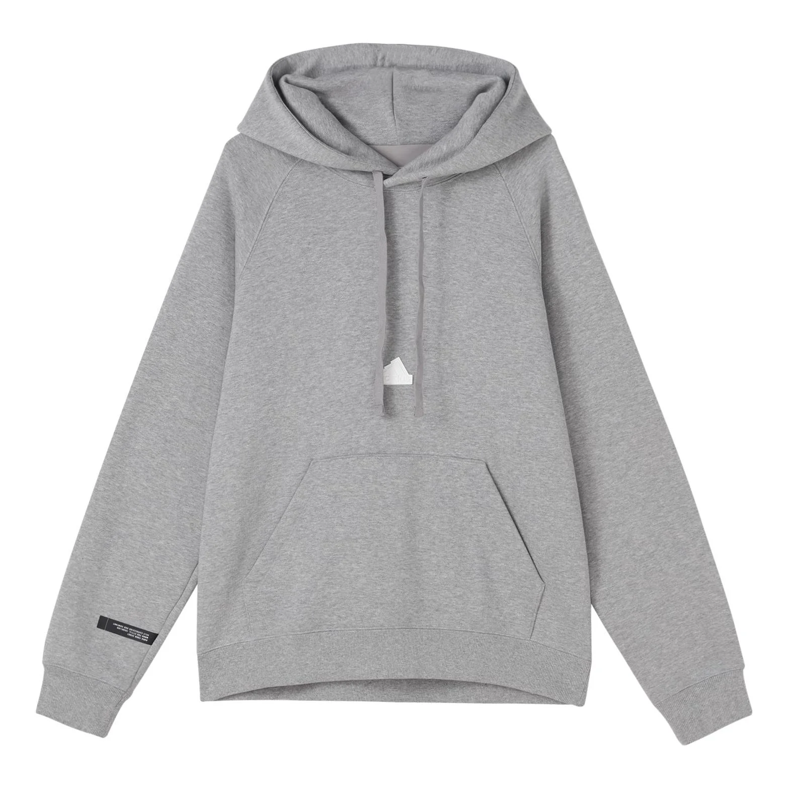 Men's adidas Solid Color Logo Hooded Loose Long Sleeves Gray HN1950
