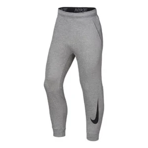 Nike Windproof Solid Color Casual Sports logo Fleece Lined Long Pants Gray 932258-063