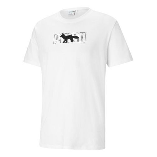 PUMA x Maison Kitsune Unisex Embroidery Round-neck White 530434-02