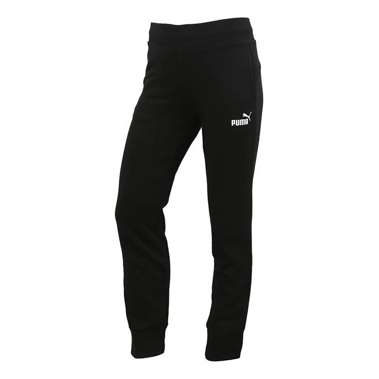 (WMNS) PUMA Essentials Sweatpants 'Black White' 586548-01