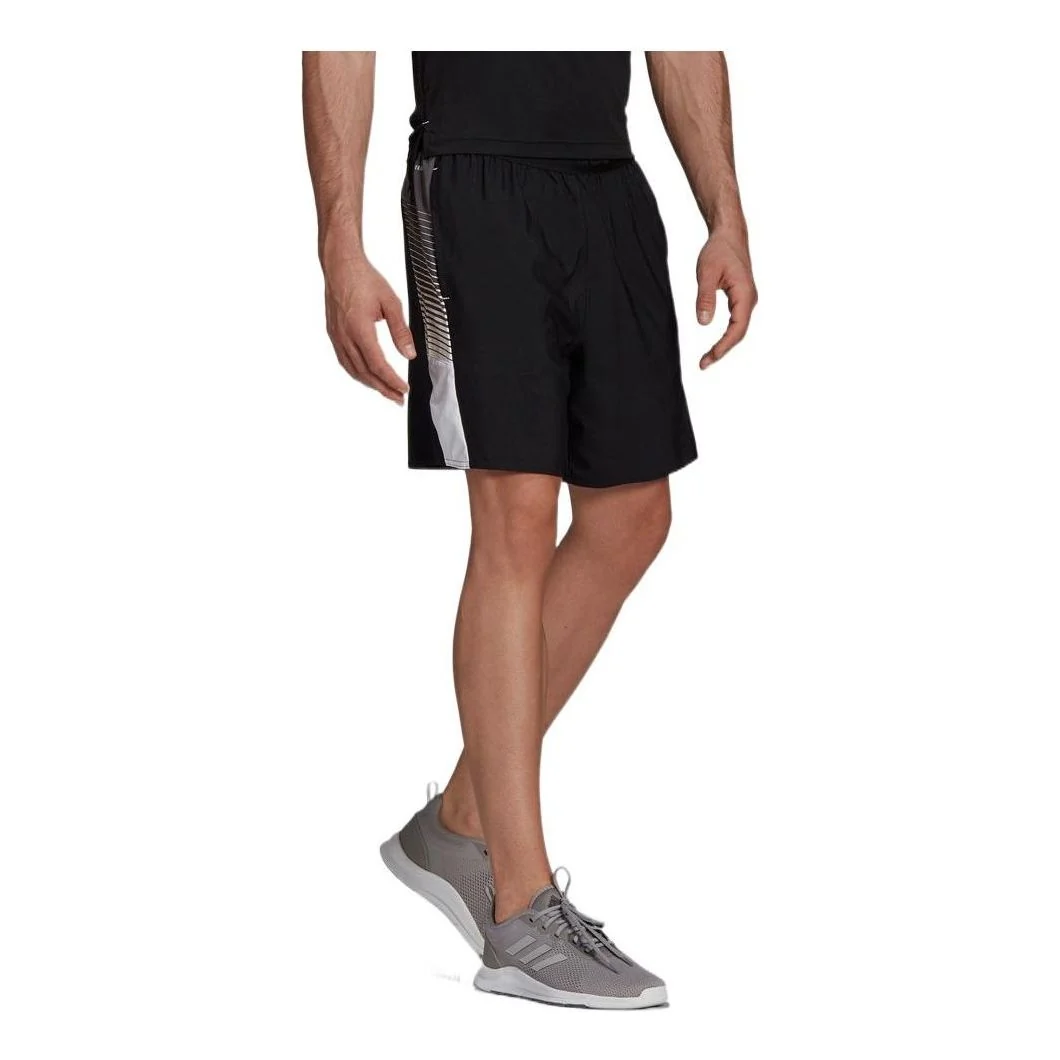 adidas Logo Printing Splicing Sports Gym Shorts Black GM2098
